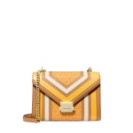 Michael Kors Whitney Medium Color Block and Signature Logo Shoulder Bag (Golden Rod)