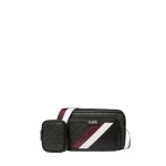 Michael Kors Rivington Striped Logo Camera Crossbody Bag (Oxblood)