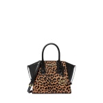 Michael Kors XS Avril Satchel Crossbody Handbag (BLACK COMBO calf hair)