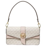 Michael Kors Greenwich Medium Leather Shoulder Bag (vanilla sig)