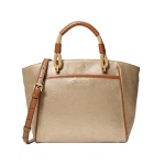 Michael Kors Talia Small Metallic Cotton Canvas Tote Bag