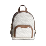 Michael Kors Abbey Jaycee Medium Backpack Vanilla Multi MK Signature