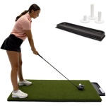 Premium Turf Indoor/Outdoor Golf Mat. Bonus Golf Tray + 3 Rubber Golf Tees