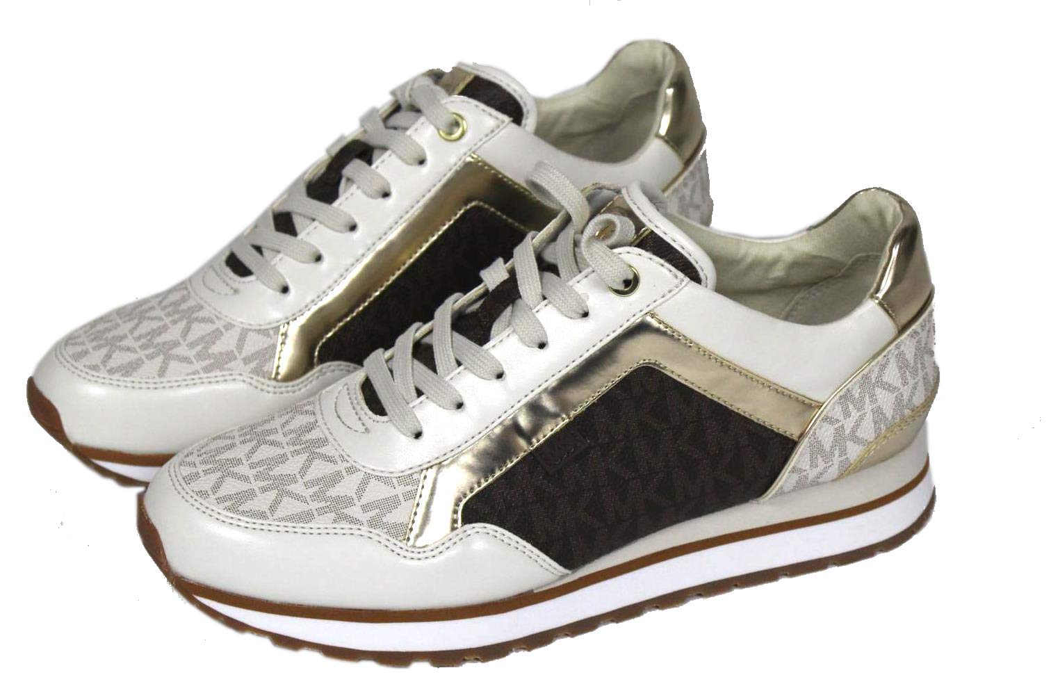 713gazqqGFL.jpg Michael Kors Maddy Trainer Fashion Sneaker Shoes (Regular, Vanilla/Brown, Numeric_6) - Image 1