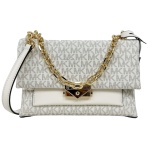 Michael Kors Cede Medium Flap Chain Shoulder Bag (Light Cream)
