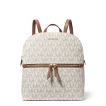 Michael Kors Dallas Medium Signature Logo Backpack (Vanilla/Luggage)