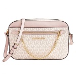 Michael Kors Women's Jet Set Item LARGE EAST WEST CHAIN Crossbody (Optic White/Rose Gold)